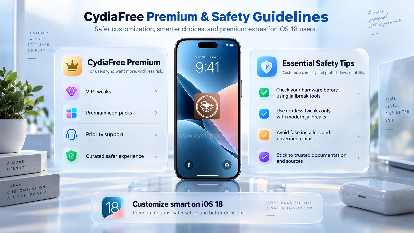 CydiaFree Premium and safety guidelines for iOS 18 customization