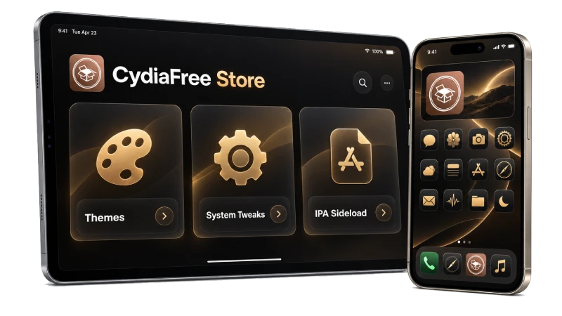 CydiaFree customization interface on iPad and iPhone