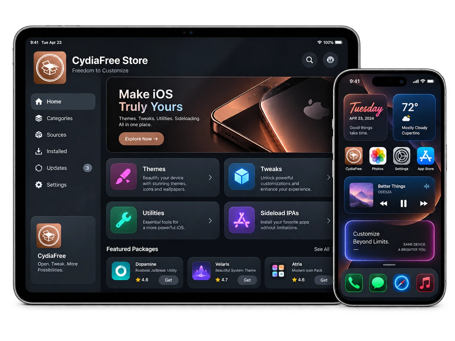 iOS Package repositories and tweak setup on iPad and iPhone